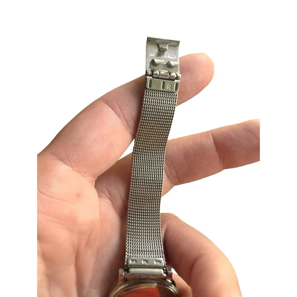 Grenen Denmark M34SSSW Womens Quartz Mesh Steel Watch Crystal Bezel New Battery